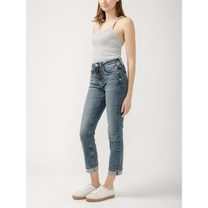 Beau Hi Rise Slim Leg - Silver