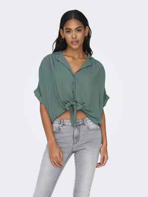 Paula Life S/S Tie Shirt Woven - Only