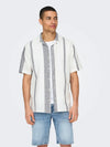 Caiden Life Stripe Linen Resort SS Shirt - Only & Sons