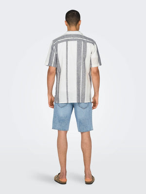 Caiden Life Stripe Linen Resort SS Shirt - Only & Sons