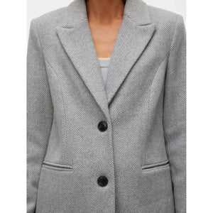 Blaza Herringbone Long Coat - Vero Moda