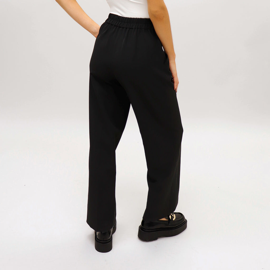 Asoran Women's Black Dress Pants High Waist Ponte Knit Tuxedo Pants Stretch  Straight Slacks with Leather Stripe : : Clothing, Shoes &  Accessories