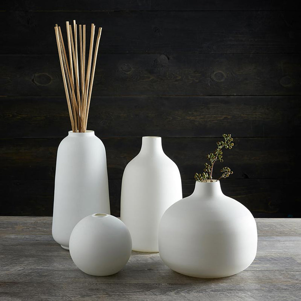 White Matte Cylinder Vase - Creative Brands