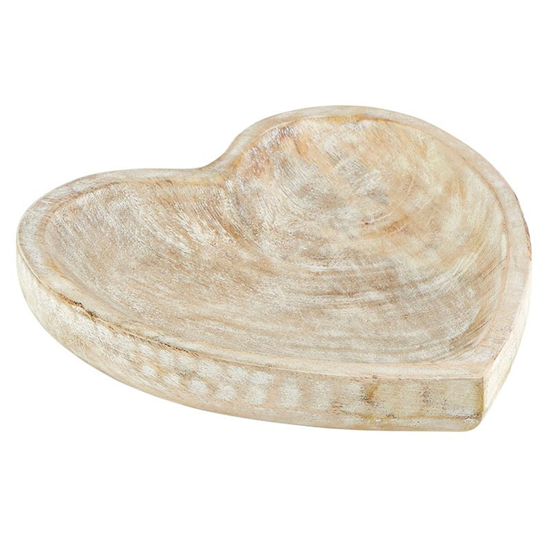 White Wooden Heart Bowl Lrg - Creative Brands